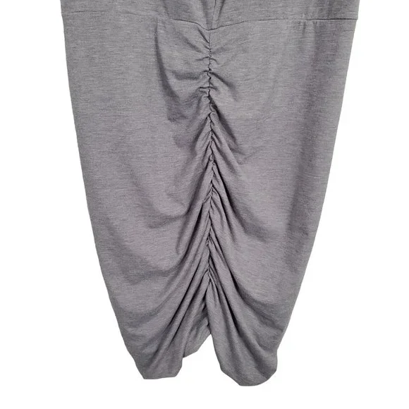 Athleta Size S Dress T-shirt Side Ruched Jersey Knit Athleisure Heathered Gray - Picture 11 of 12